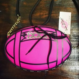 Betsey Johnson football purse nwt